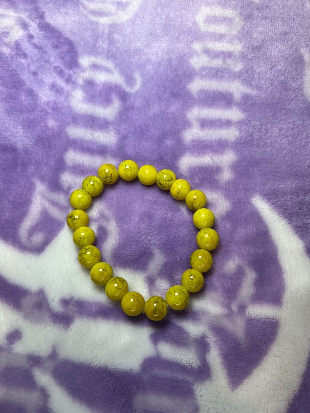 5pc Yellow Clear Glass Beaded Stretch Bracelet Set - Picture 2 of 6